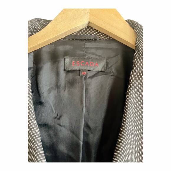 ESCADA Blazer Jacket Single Breasted Wool Career Slim Tailored 46 EUC - Picture 3 of 9